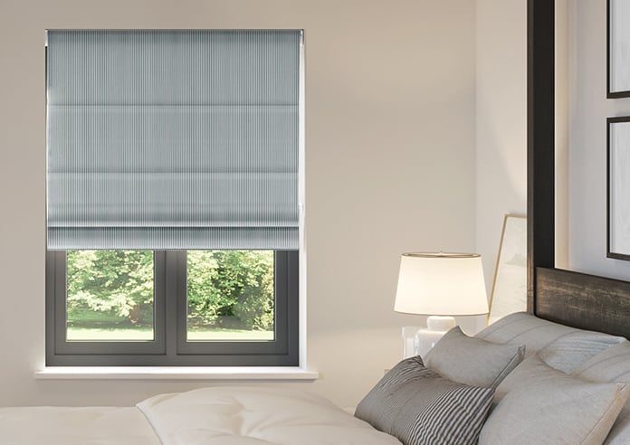 Nautical Stripes, Salt Black - Motorised Roman Blind - Image 3